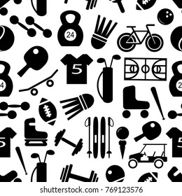 Seamless pattern of sport icons.