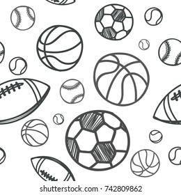 The seamless pattern of sport stuff