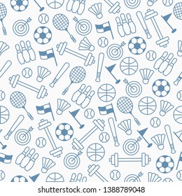 Seamless pattern with sport theme