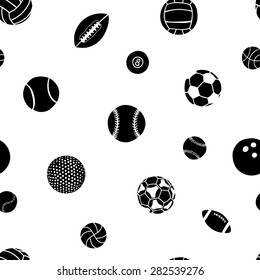 seamless pattern: sports balls