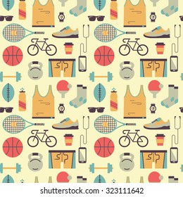 Seamless pattern with sports icons.