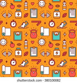 Seamless pattern with sports icons.