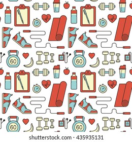 Seamless pattern with sports icons.