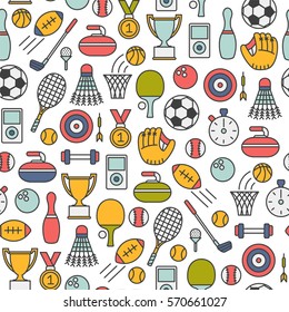 seamless pattern with sports icons