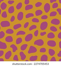 seamless pattern in spots, 90s style. Trendy colors. Colorful leopard spot. for surface wrapping, fun fabric design. Vector illustration.