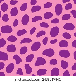 seamless pattern in spots, 90s style. Trendy colors. Colorful leopard spot. for surface wrapping, fun fabric design. Vector illustration.