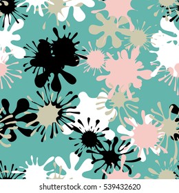 Seamless pattern of spots and blotches. Camouflage.