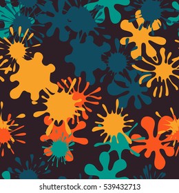 Seamless pattern of spots and blotches. Camouflage.
