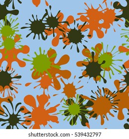 Seamless pattern of spots and blotches. Camouflage.