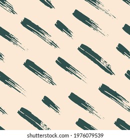 Seamless pattern with spots, stripes, strokes painted with ink and mascara. Background for scrapbooking, paper, textiles. Vector illustration.
