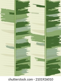 Nahtlose Muster der gefleckten Bananenblätter auf schwarzem Hintergrund. handgezeichnete Illustration für Design