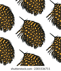 Seamless pattern with spotted feathers 