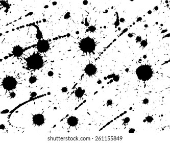 Nahtloses Muster mit Sprühfarbe. Tintenfische. schwarz-weißer Hintergrund
