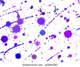 Seamless pattern with spray paint. Ink blots 