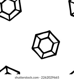 Seamless pattern of sprayed diamond with overspray in black over white. Vector illustration template.