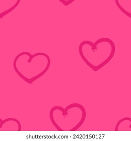 Seamless pattern of sprayed heart symbol. Vector illustration with overspray in black over white