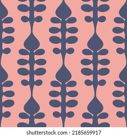 Seamless pattern sprig plant abstract background for textile and packaging design