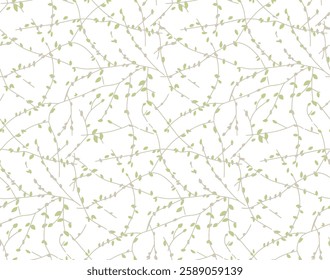 Seamless pattern with spring branches. Vector illustration.