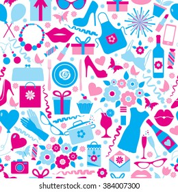 Seamless pattern of spring celebration  8 march and mothers day