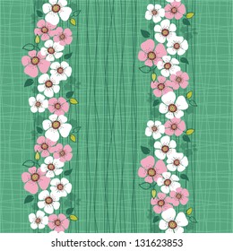 Seamless pattern with spring cherry blossoms