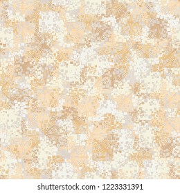 Seamless pattern. Spring colors decorated with wavy lines. Editing is available.