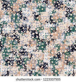 Seamless pattern. Spring colors decorated with five-pointed stars. Editing is available.