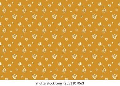 Um padrão sem costura de primavera daisy flor vetor projeto mão desenhada primavera daisy flor tecido toalha projeto padrão verão imprimir ditsy flor