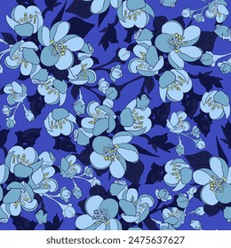 Seamless pattern with spring floral bouquets. Vintage botanical vector illustration. Elegant embellishment for any design. Trendy print with colorful abstract flowers. 