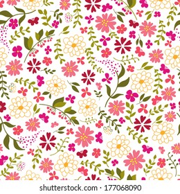 seamless pattern from spring flowers