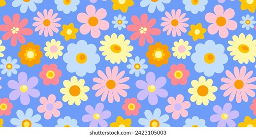 Seamless pattern with spring flowers