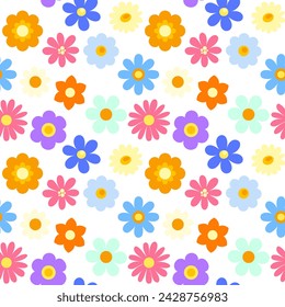 Seamless pattern with spring flowers