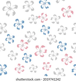 Seamless pattern spring flowers for fabric printed, vector floral pattern with colorful abstract flowers, Abstract flower seamless pattern background