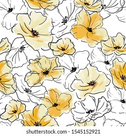 Seamless pattern with spring flowers. floral pattern for wallpaper or fabric 