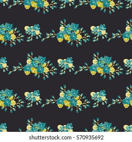 Seamless pattern of spring flowers. Floral striped background for textile or book covers, manufacturing, wallpapers, print, gift wrap and scrapbooking.