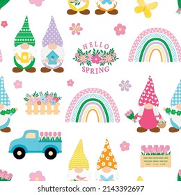 Nahtlose Muster Frühlingszwiebeln Blumen Regenbogen Vektorgrafik