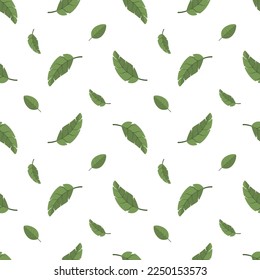 Seamless pattern from spring leaves