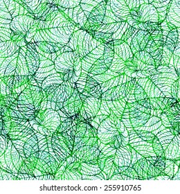 Seamless pattern with spring leaves. Vector, EPS 10. 