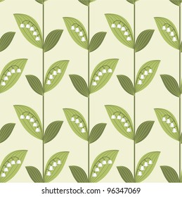 Seamless pattern with spring lily flowers