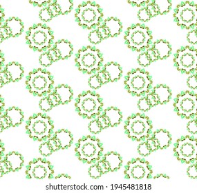 
Patrón sin foco. ornamento primaveral con hojas sobre fondo blanco. para textiles.