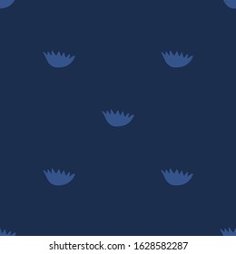 Seamless pattern with spring and summer flowers. Colorful illustration on a blue background. Suitable for packaging, print, fabric