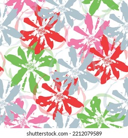 seamless pattern with spring watercolor multicolored flowers, hand painted  Drawing for fabric, textiles, wallpaper, albums, covers, scrapbooks