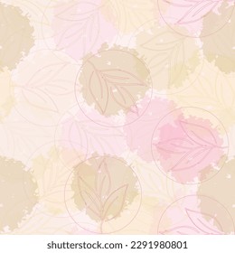 seamless pattern with spring watercolor multicolored flowers, hand painted Delicate multicolored flowers and tropical leaves on pastel background.