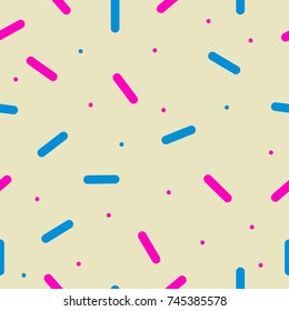 Seamless pattern sprinkles of sweets. Abstract background in style of memphis. Stock vector