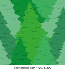Seamless Pattern with Spruce Trees. Endless Print Silhouette Texture. Ecology. mountains forest background texture seamless pattern. Vector illustration