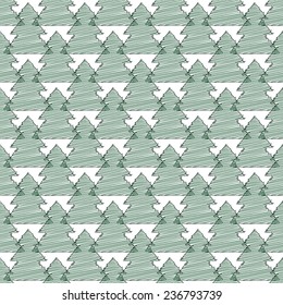 seamless pattern with spruces