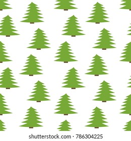 Seamless pattern with spruces on white background. Vector illustration
