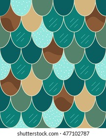 Seamless pattern with squama. Colorful geometric background.