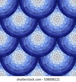 Seamless pattern with squama. Colorful geometric background.