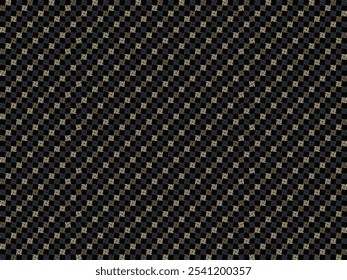 Seamless pattern with square of 4U shape gray brown and gold on black background. Vector illustration, for masculine shirt lady dress fabric textile cover decoration wallpaper backdrop