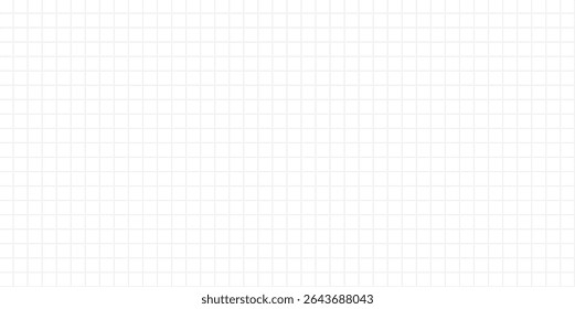 Seamless pattern of square dots lines on white background. Vector illustration design of geometric grid sheet or graph paper with space.